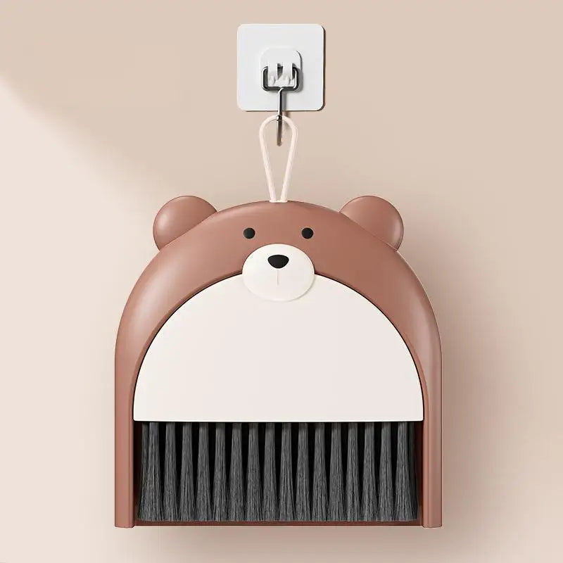 Mini Desktop Broom and Dustpan Set - Cute Cartoon Cleaning Tool for Keyboard & Desk