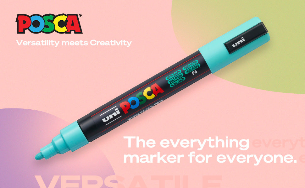 Japan Uni Posca Paint Marker Pen,3M Fine Posca Marker with Reversible Tips, Acrylic Paint Pens Art Supplies, Fabric Paint refill