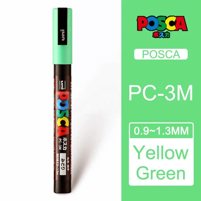 Japan Uni Posca Paint Marker Pen,3M Fine Posca Marker with Reversible Tips, Acrylic Paint Pens Art Supplies, Fabric Paint refill