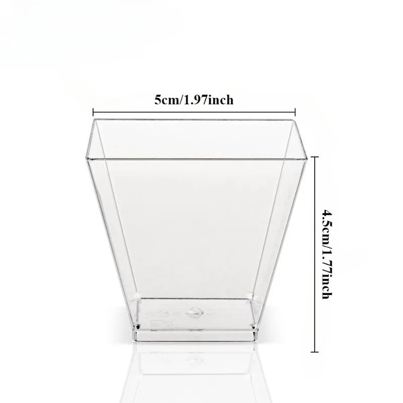 2oz Transparent Dessert Cups – Disposable Mini Cups for Party, Ice Cream & Fruit (20/50 Pack)