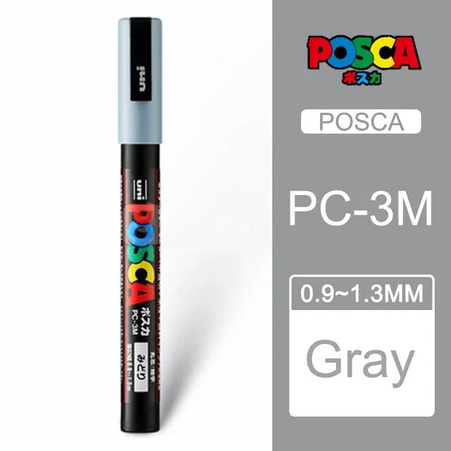 Japan Uni Posca Paint Marker Pen,3M Fine Posca Marker with Reversible Tips, Acrylic Paint Pens Art Supplies, Fabric Paint refill