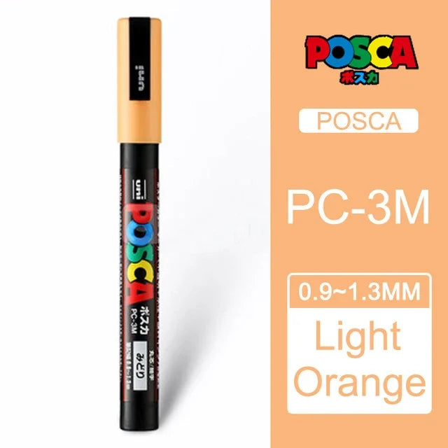 Japan Uni Posca Paint Marker Pen,3M Fine Posca Marker with Reversible Tips, Acrylic Paint Pens Art Supplies, Fabric Paint refill