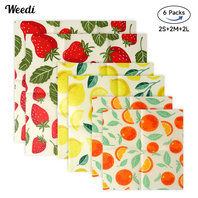 Reusable Beeswax Food Wrap – Zero Waste, BPA-Free Natural Beeswax Cloth (9 Pack)