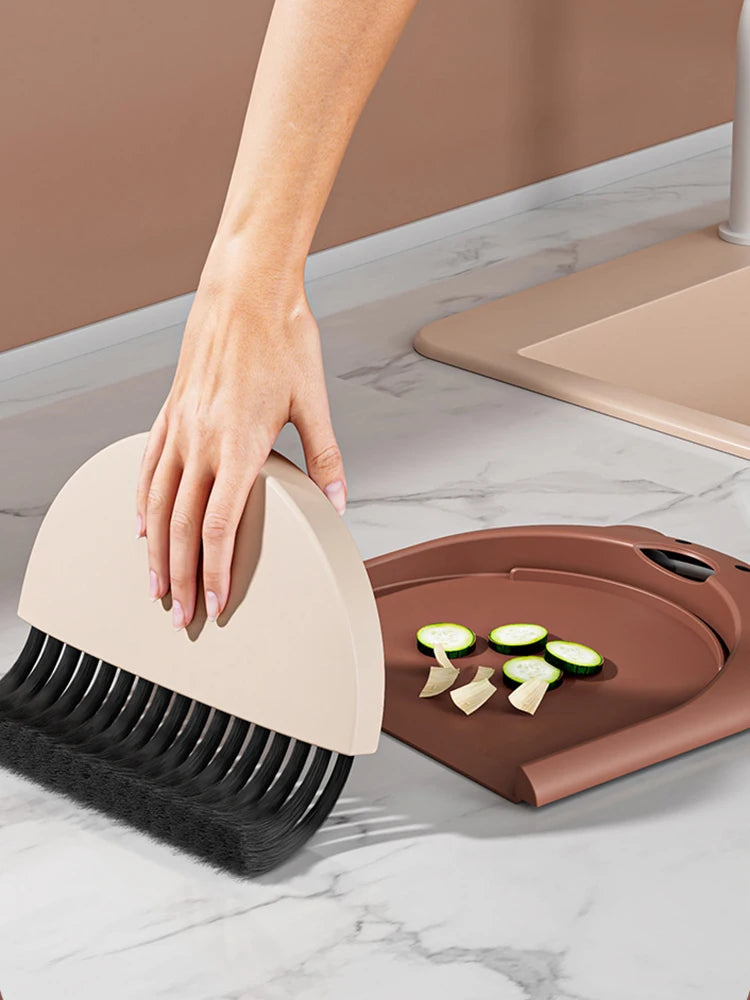 Mini Desktop Broom and Dustpan Set - Cute Cartoon Cleaning Tool for Keyboard & Desk