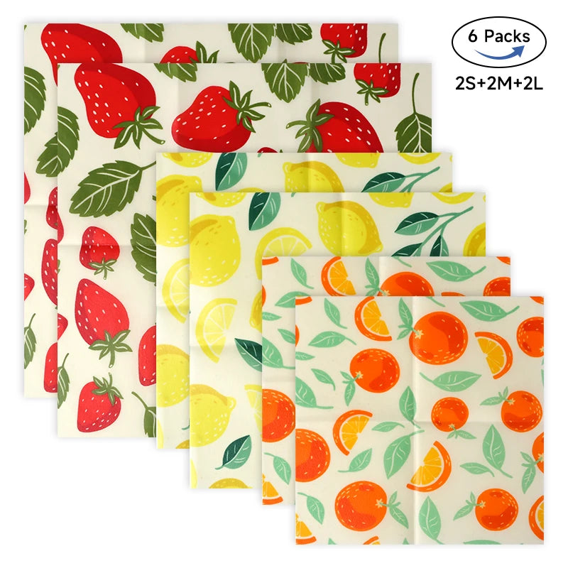 Reusable Beeswax Food Wrap – Zero Waste, BPA-Free Natural Beeswax Cloth (9 Pack)