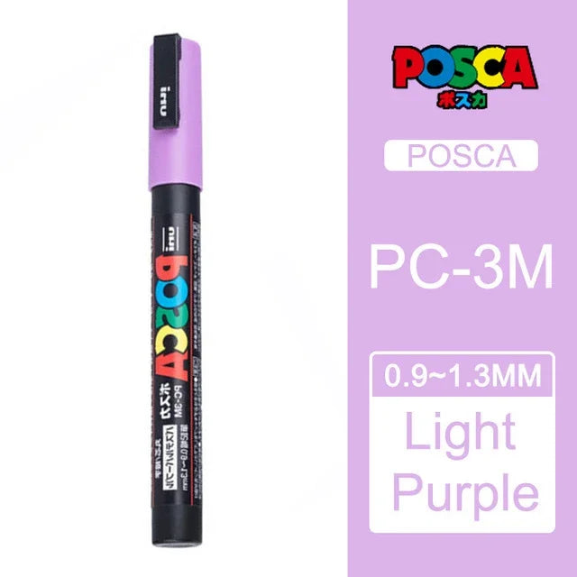 Japan Uni Posca Paint Marker Pen,3M Fine Posca Marker with Reversible Tips, Acrylic Paint Pens Art Supplies, Fabric Paint refill