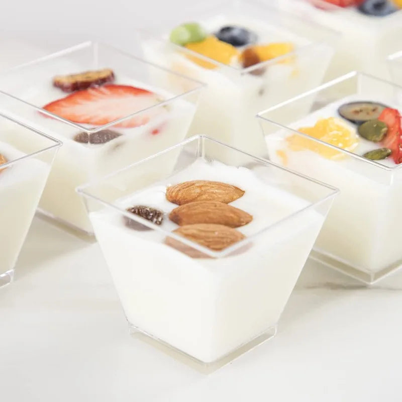 2oz Transparent Dessert Cups – Disposable Mini Cups for Party, Ice Cream & Fruit (20/50 Pack)