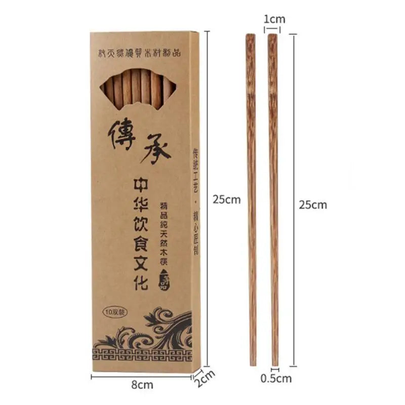 10 Pairs New Natural Rosewood Chopsticks Reusable Healthy Chinese Wooden Chop Sticks Sushi Food Stick Tableware Kitchen Utensils