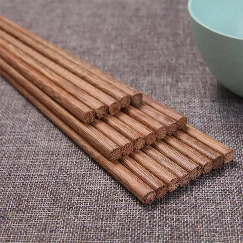 10 Pairs New Natural Rosewood Chopsticks Reusable Healthy Chinese Wooden Chop Sticks Sushi Food Stick Tableware Kitchen Utensils
