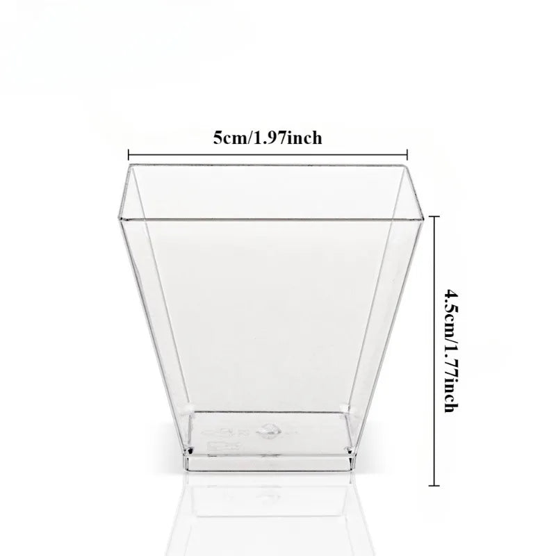 2oz Transparent Dessert Cups – Disposable Mini Cups for Party, Ice Cream & Fruit (20/50 Pack)