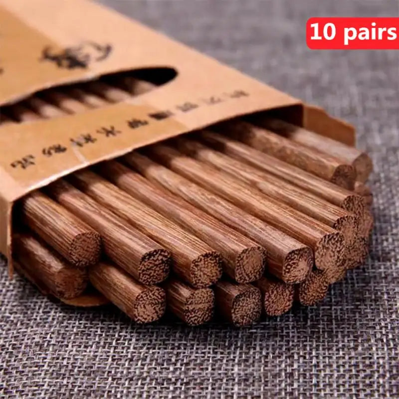 10 Pairs New Natural Rosewood Chopsticks Reusable Healthy Chinese Wooden Chop Sticks Sushi Food Stick Tableware Kitchen Utensils