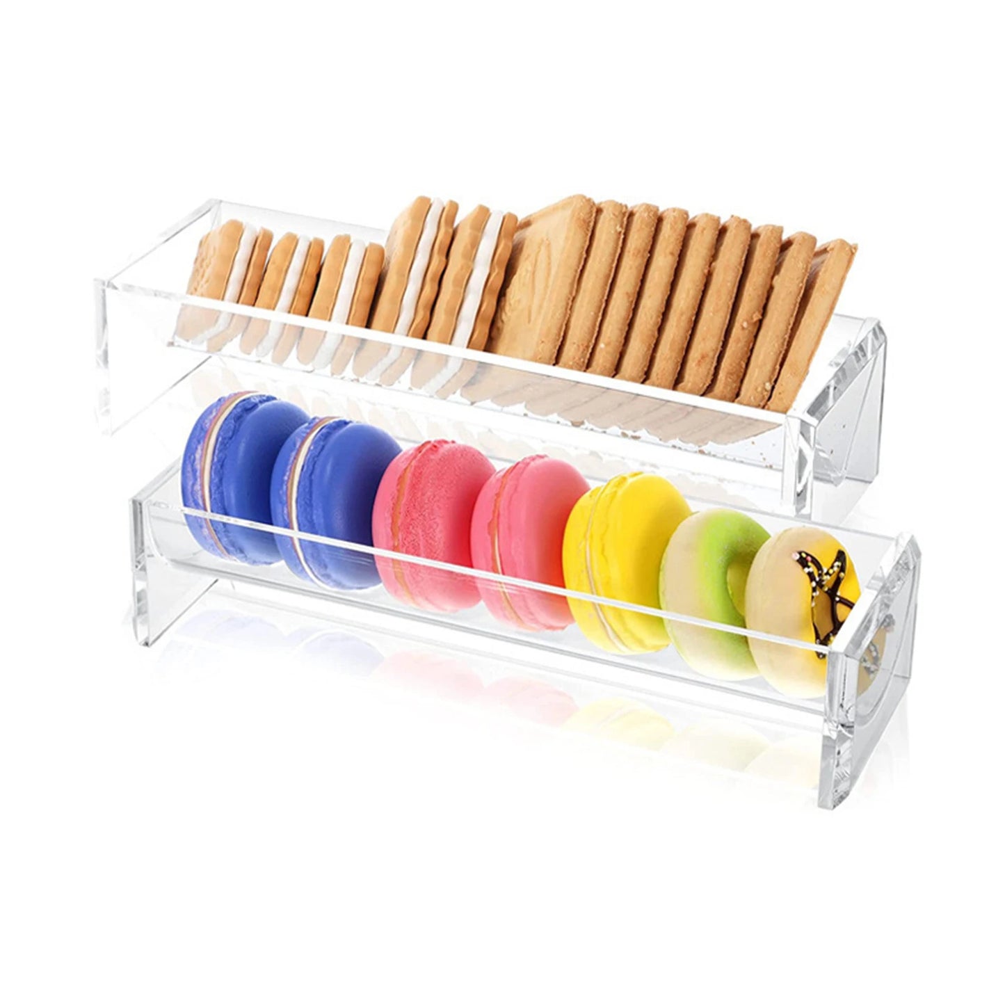 Clear Cracker Serving Tray – Rectangular Plastic Party Food Display Stand