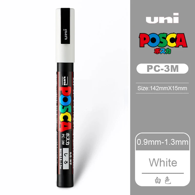 1/2pcs Uni Poscas Acrylic Markers PC-1M-3M-5M Permanente Waterproof Art Pens Graffiti Marker Advertising Poster Drawing Tools