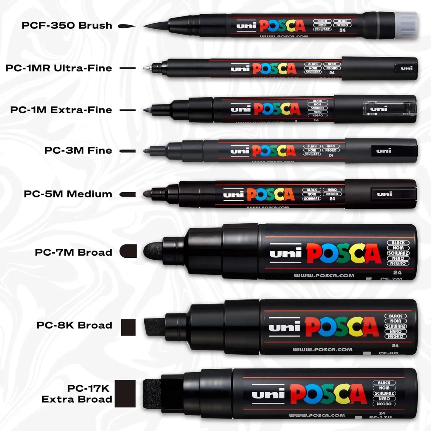 Japan Uni Posca Paint Marker Pen,3M Fine Posca Marker with Reversible Tips, Acrylic Paint Pens Art Supplies, Fabric Paint refill