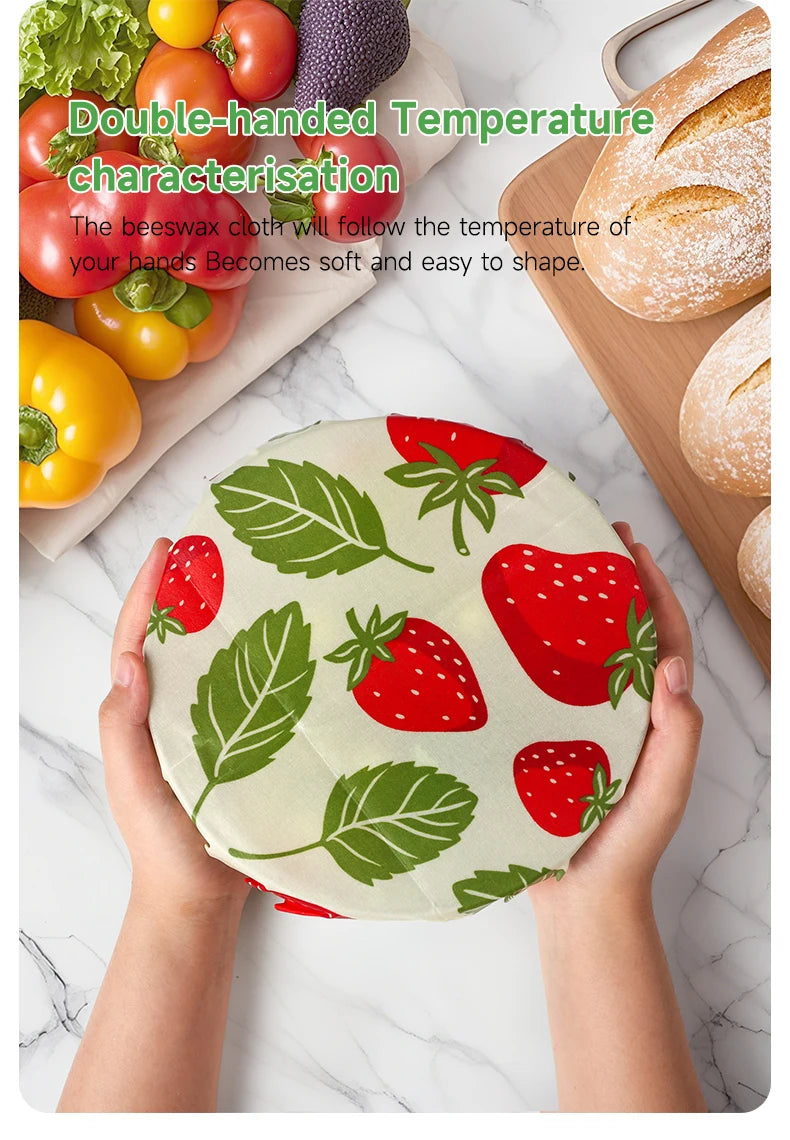 Reusable Beeswax Food Wrap – Zero Waste, BPA-Free Natural Beeswax Cloth (9 Pack)