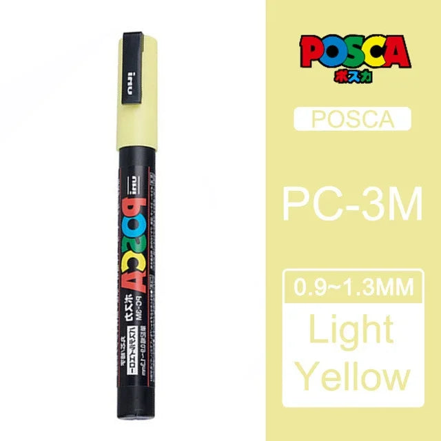 Japan Uni Posca Paint Marker Pen,3M Fine Posca Marker with Reversible Tips, Acrylic Paint Pens Art Supplies, Fabric Paint refill